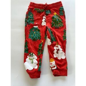 Stella McCartney 4Y Snowman Christmas Tree Red Pull on Sweatpants Holiday